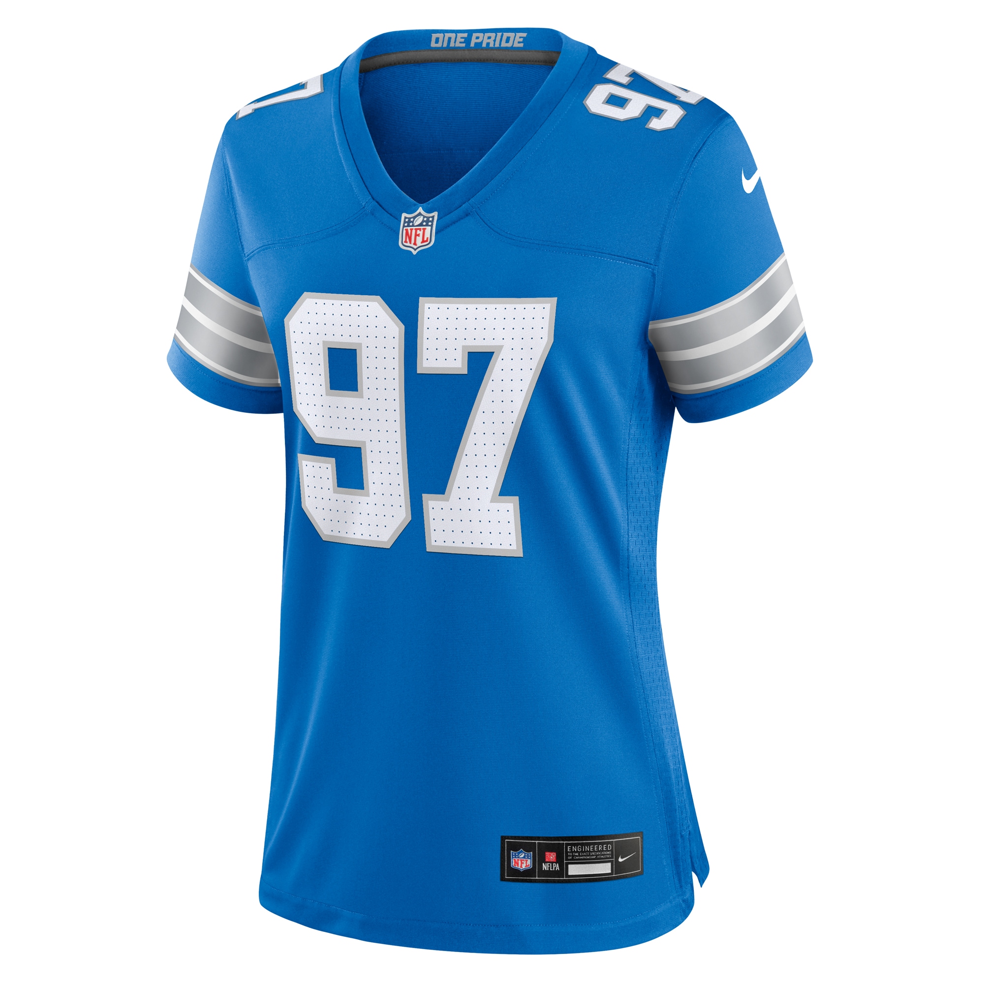 Women's Detroit Lions Aidan Hutchinson Blue Game Jersey JS2976 nicesnker - Image 2