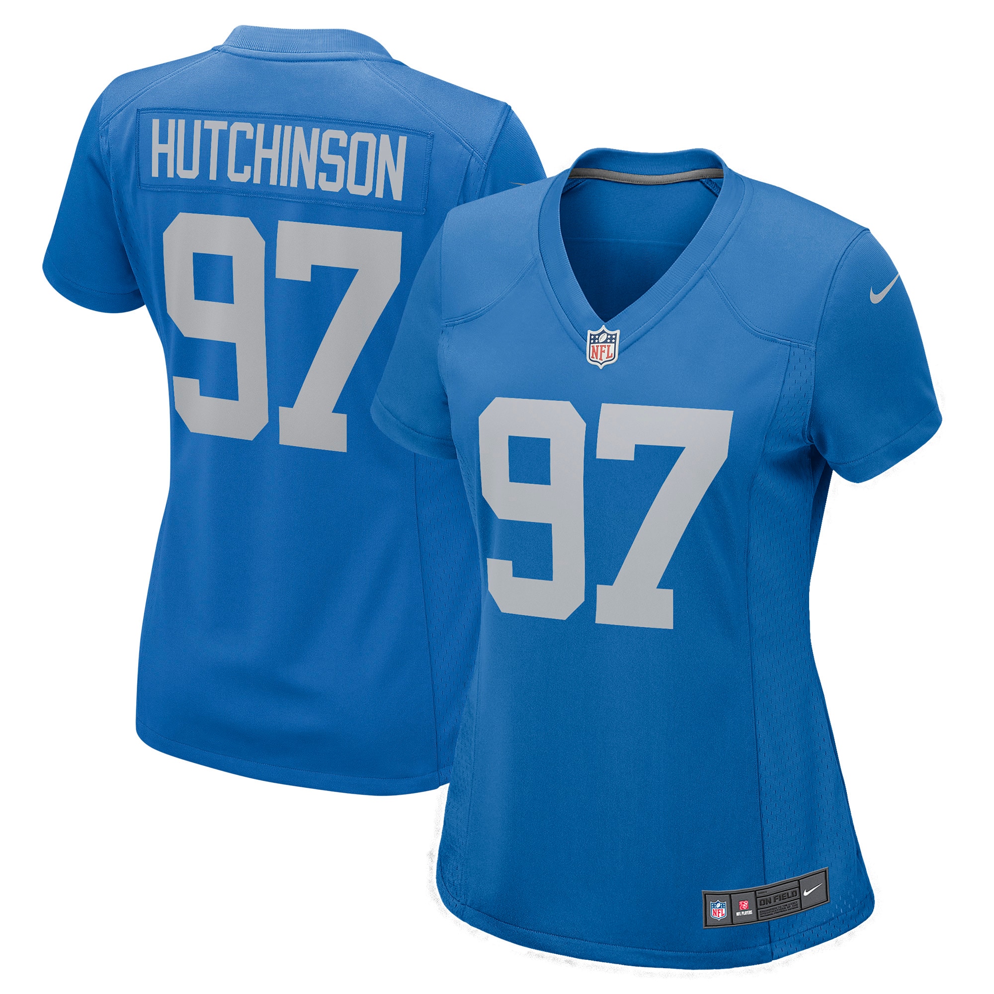 Women's Detroit Lions Aidan Hutchinson Blue Player Jersey JS4650 nicesnker