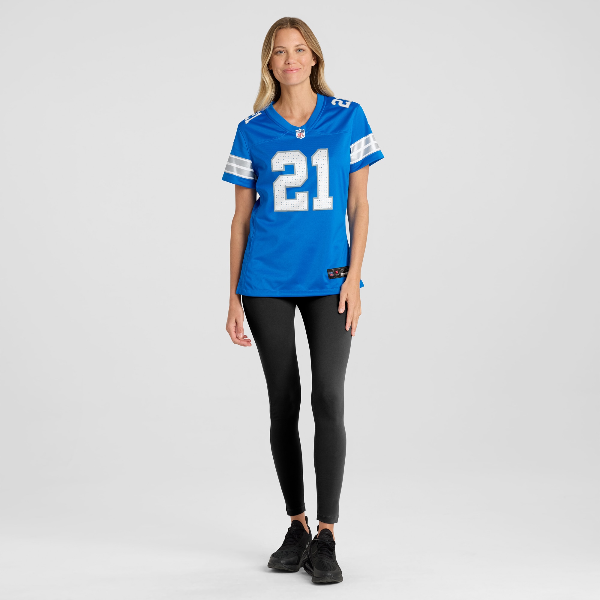 Women's Detroit Lions Amik Robertson Blue Team Game Jersey JS6048 nicesnker - Image 4