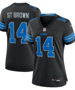 Women's Detroit Lions Amon-Ra St. Brown Black 2nd Alternate Game Jersey JS8706 nicesnker