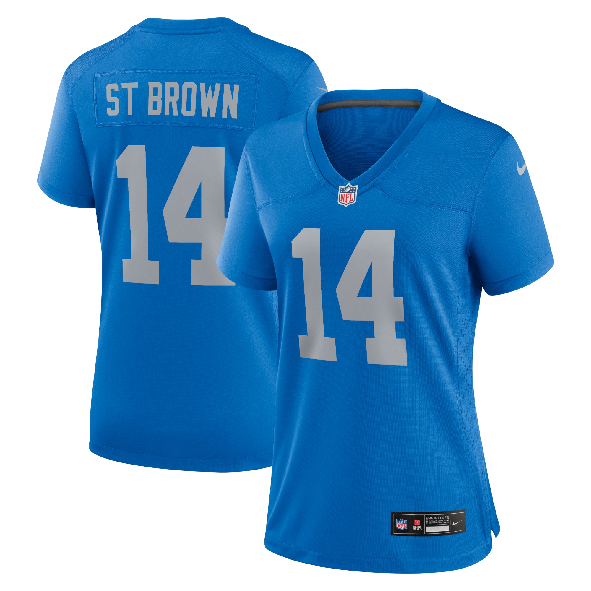 Women's Detroit Lions Amon-Ra St. Brown Blue Alternate Game Jersey JS7569 nicesnker