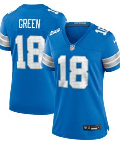 Women's Detroit Lions Antoine Green Blue Team Game Jersey JS1646 nicesnker