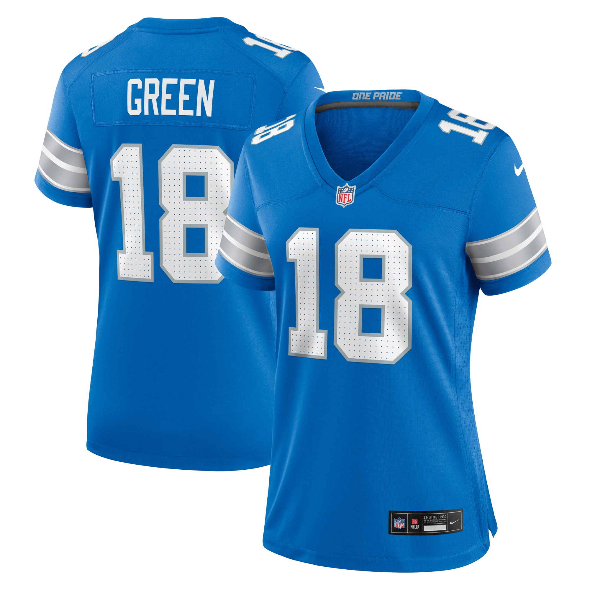 Women's Detroit Lions Antoine Green Blue Team Game Jersey JS1646 nicesnker
