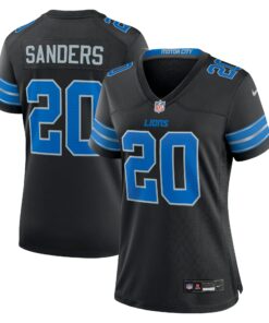 Women's Detroit Lions Barry Sanders Black 2nd Alternate Retired Player Game Jersey JS7411 nicesnker