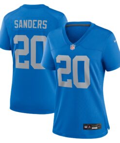 Women's Detroit Lions Barry Sanders Blue Alternate Game Jersey JS5753 nicesnker