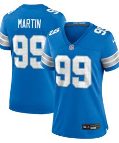 Women's Detroit Lions Brodric Martin Blue Team Game Jersey JS2334 nicesnker