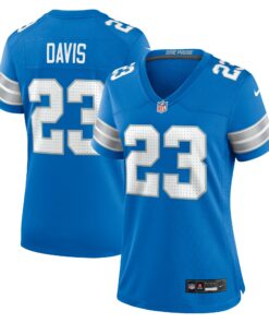 Women's Detroit Lions Carlton Davis Blue Team Game Jersey JS4637 nicesnker