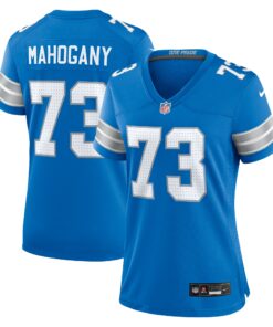 Women's Detroit Lions Christian Mahogany Blue Team Game Jersey JS4787 nicesnker