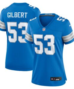 Women's Detroit Lions DaRon Gilbert Blue Game Jersey JS1154 nicesnker