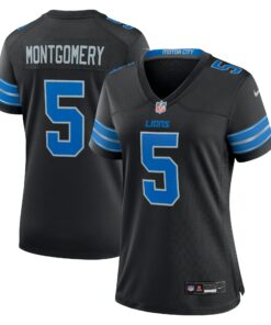 Women's Detroit Lions David Montgomery Black 2nd Alternate Game Jersey JS8579 nicesnker