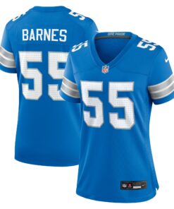 Women's Detroit Lions Derrick Barnes Blue Team Game Jersey JS6426 nicesnker