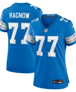 Women's Detroit Lions Frank Ragnow Blue Team Game Jersey JS8178 nicesnker