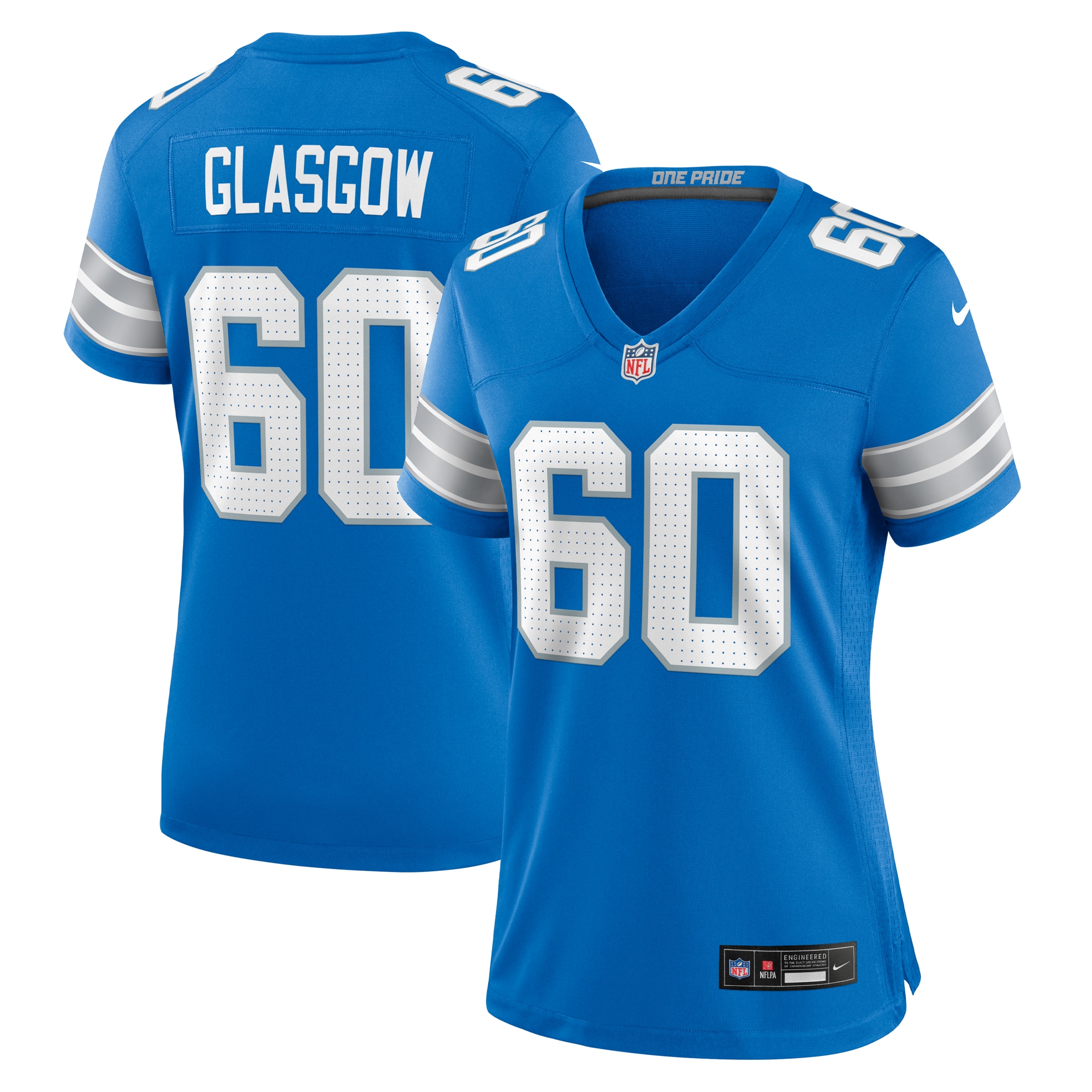 Women's Detroit Lions Graham Glasgow Blue Team Game Jersey JS5770 nicesnker