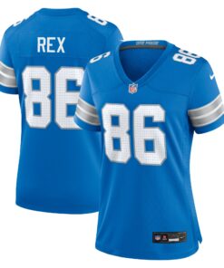 Women's Detroit Lions Isaac Rex Blue Game Jersey JS4446 nicesnker