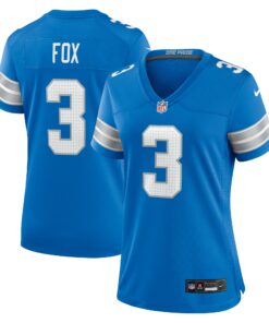 Women's Detroit Lions Jack Fox Blue Team Game Jersey JS3137 nicesnker