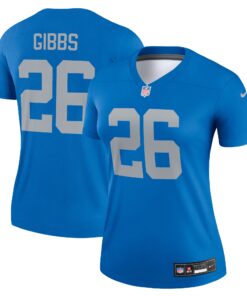 Women's Detroit Lions Jahmyr Gibbs Blue Alternate Legend Player Performance Top JS5373 nicesnker
