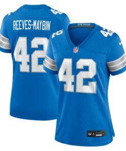 Women's Detroit Lions Jalen Reeves-Maybin Blue Team Game Jersey JS5342 nicesnker