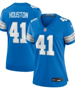 Women's Detroit Lions James Houston Blue Team Game Jersey JS5163 nicesnker