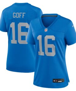 Women's Detroit Lions Jared Goff Blue Alternate Game Jersey JS7491 nicesnker