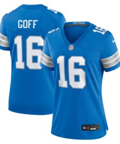 Women's Detroit Lions Jared Goff Blue Game Jersey JS7711 nicesnker