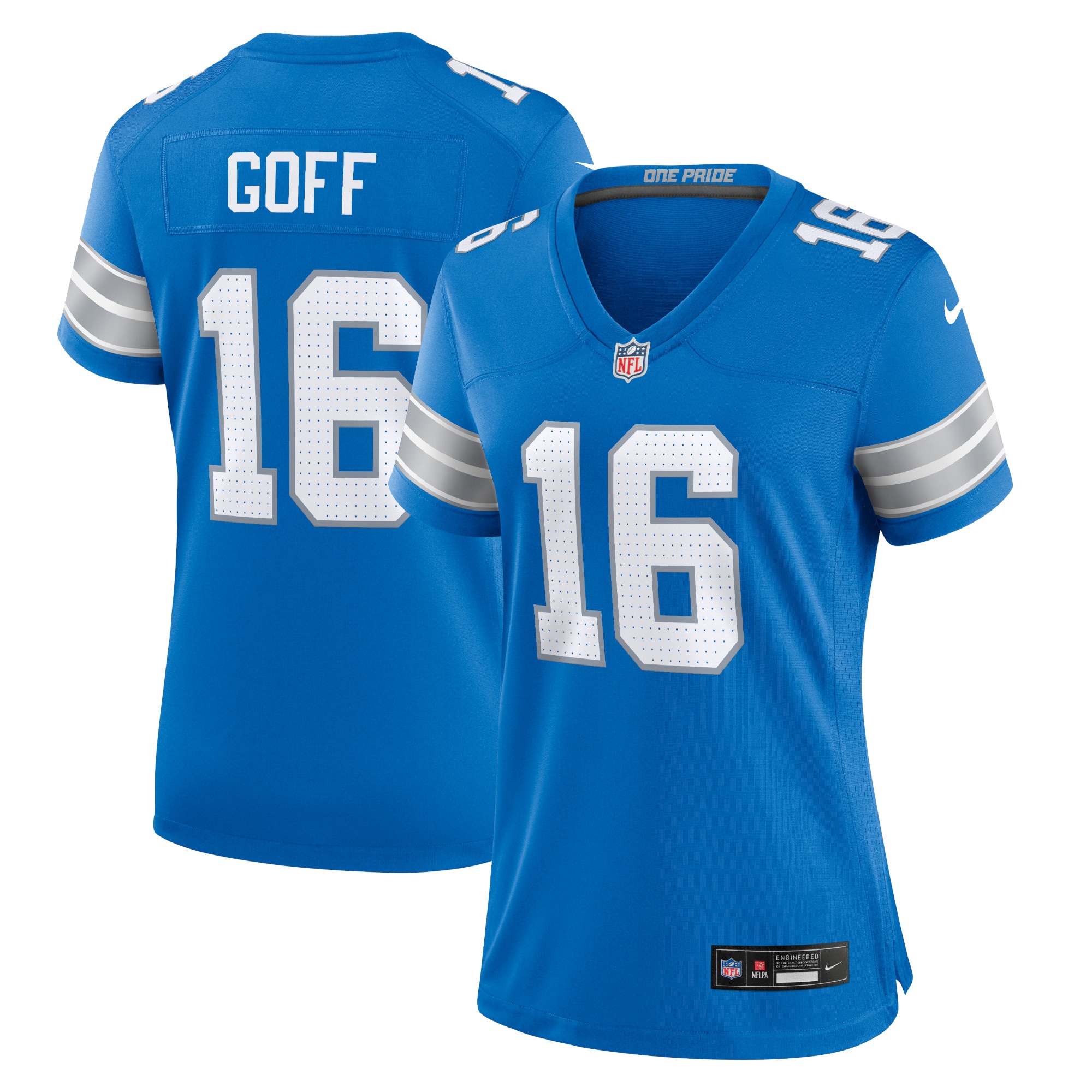 Women's Detroit Lions Jared Goff Blue Game Jersey JS7711 nicesnker