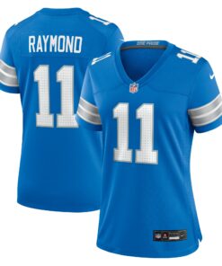 Women's Detroit Lions Kalif Raymond Blue Team Game Jersey JS6384 nicesnker