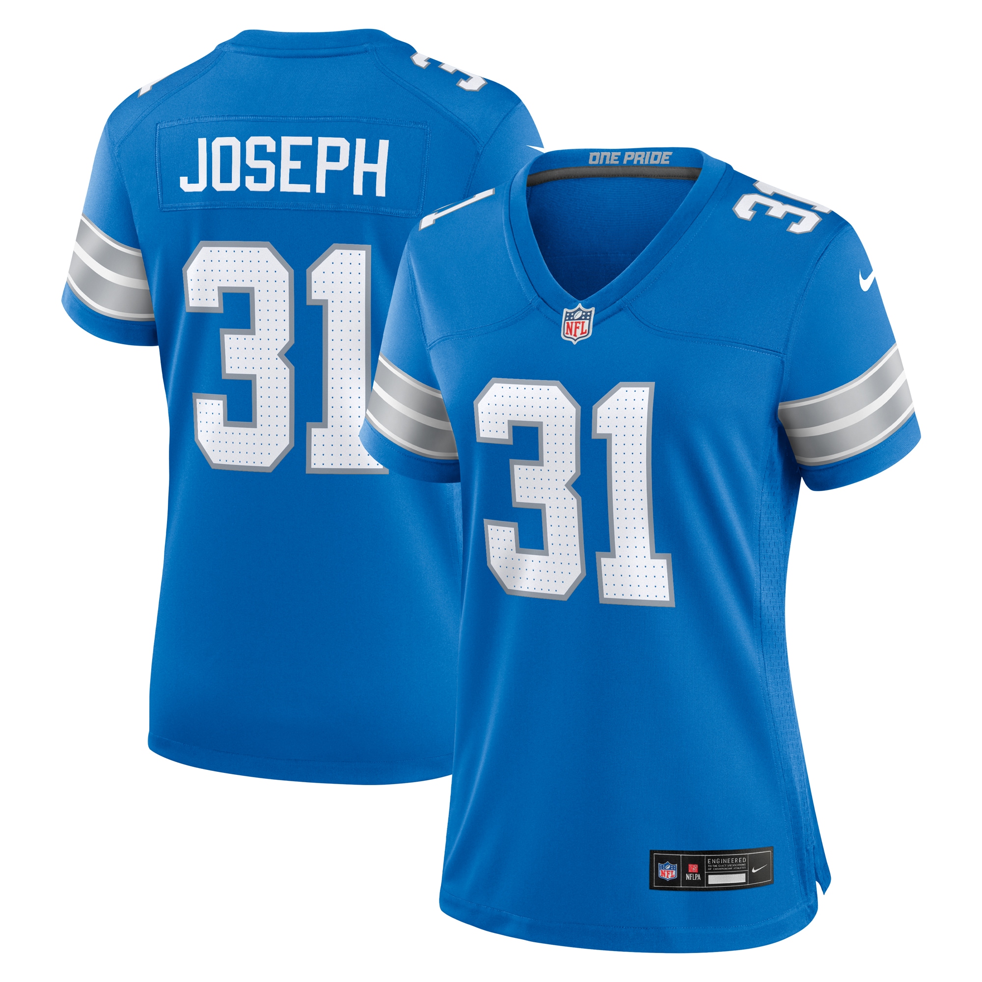 Women's Detroit Lions Kerby Joseph Blue Team Game Jersey JS5735 nicesnker