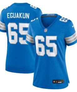 Women's Detroit Lions Kingsley Eguakun Blue Game Jersey JS2788 nicesnker