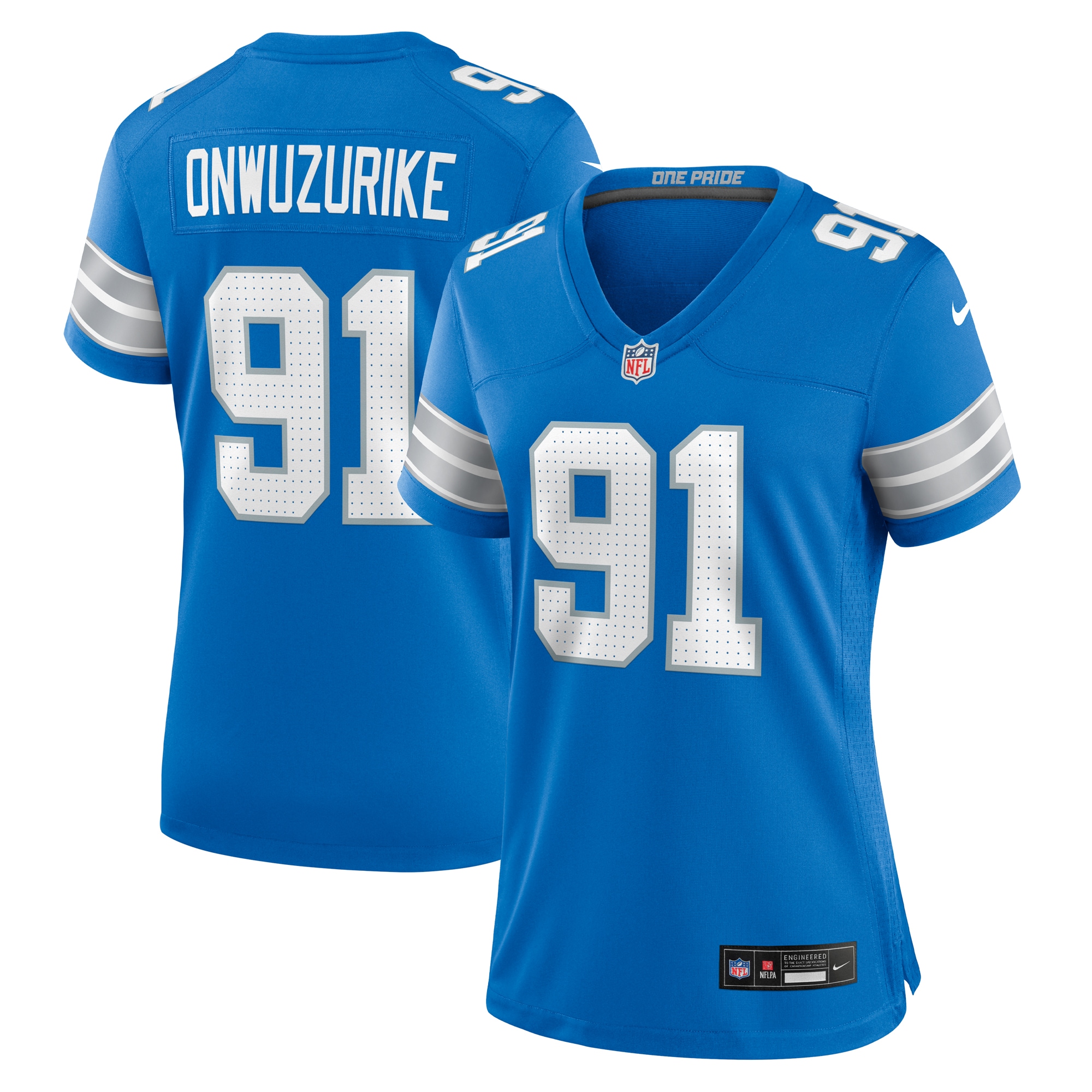 Women's Detroit Lions Levi Onwuzurike Blue Team Game Jersey JS5306 nicesnker