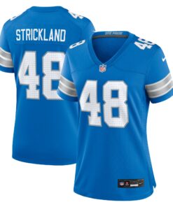 Women's Detroit Lions Loren Strickland Blue Game Jersey JS7776 nicesnker