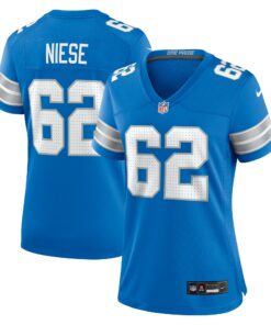 Women's Detroit Lions Michael Niese Blue Team Game Jersey JS6751 nicesnker