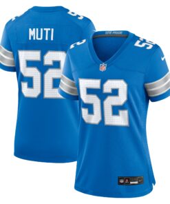 Women's Detroit Lions Netane Muti Blue Game Jersey JS6139 nicesnker
