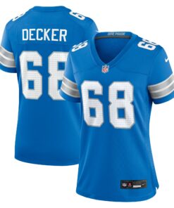 Women's Detroit Lions Taylor Decker Blue Team Game Jersey JS5355 nicesnker