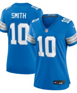 Women's Detroit Lions Tre'Quan Smith Blue Game Jersey JS8711 nicesnker