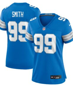Women's Detroit Lions Za'Darius Smith Blue Team Game Jersey JS9196 nicesnker