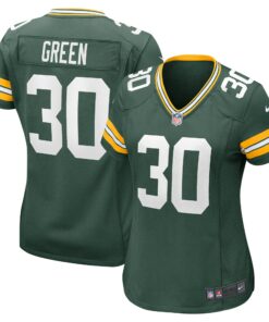 Women's Green Bay Packers Ahman Green Green Team Retired Player Game Jersey JS8235 nicesnker