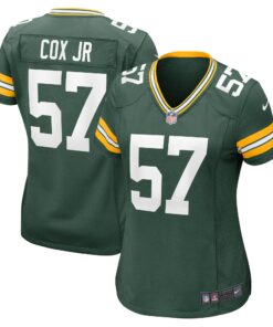 Women's Green Bay Packers Brenton Cox Jr. Green Game Jersey JS9127 nicesnker