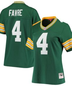 Women's Green Bay Packers Brett Favre Mitchell & Ness Green 1996 Legacy Player Jersey JS4657 nicesnker