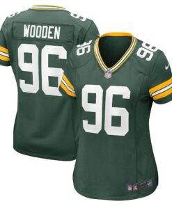 Women's Green Bay Packers Colby Wooden Green Game Jersey JS7279 nicesnker