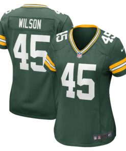 Women's Green Bay Packers Eric Wilson Green Home Game Player Jersey JS8154 nicesnker