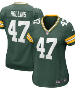 Women's Green Bay Packers Justin Hollins Green Home Game Player Jersey JS9546 nicesnker
