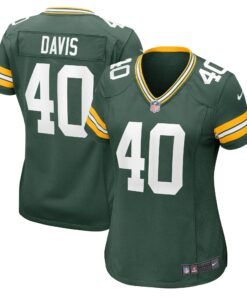 Women's Green Bay Packers LJ Davis Green Game Jersey JS2713 nicesnker