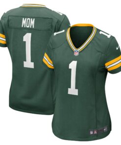 Women's Green Bay Packers Number 1 Mom Green Game Jersey JS5580 nicesnker