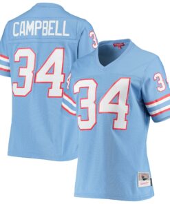 Women's Houston Oilers Earl Campbell Mitchell & Ness Light Blue 1980 Legacy Jersey JS6336 nicesnker