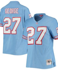 Women's Houston Oilers Eddie George Mitchell & Ness Light Blue Legacy Player Jersey JS4542 nicesnker