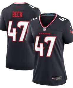 Women's Houston Texans Andrew Beck Navy Team Game Jersey JS2457 nicesnker