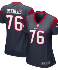 Women's Houston Texans Austin Deculus Navy Game Player Jersey JS9632 nicesnker