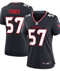Women's Houston Texans Blake Fisher Navy Team Game Jersey JS2177 nicesnker