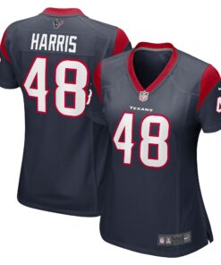 Women's Houston Texans Christian Harris Navy Game Player Jersey JS8505 nicesnker