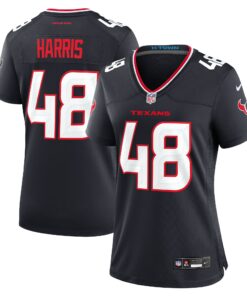 Women's Houston Texans Christian Harris Navy Team Game Jersey JS9951 nicesnker